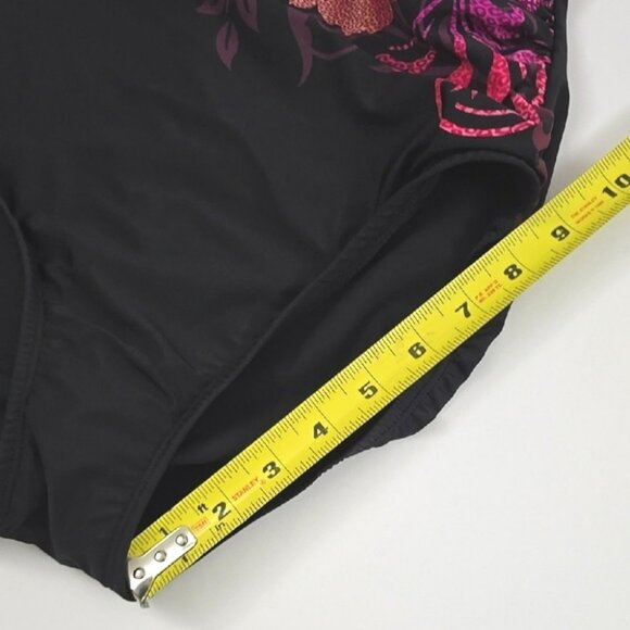 MIRACLESUIT Women's One Piece Tummy Control Swimsuit Black Pink Floral Size 10 - Picture 10 of 11